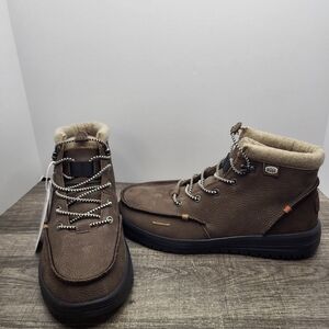 Hey Dude Bradley Brown Leather Ankle Lace Up Boots Mens Size 11 New